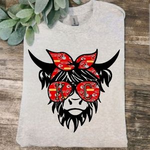 Football shirt Kansas city chiefs popular sport highlander cow